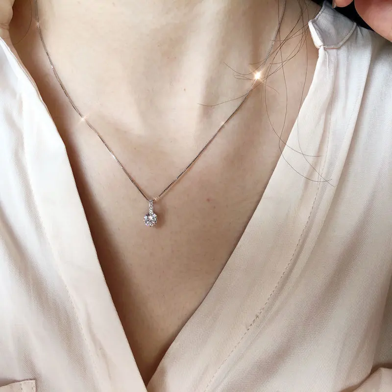 Aesthetic Charm Pendant Necklaces For Women Shine Zircon Choker Collar Chain On The Neck Jewellry Wedding Fashion Jewelry N426