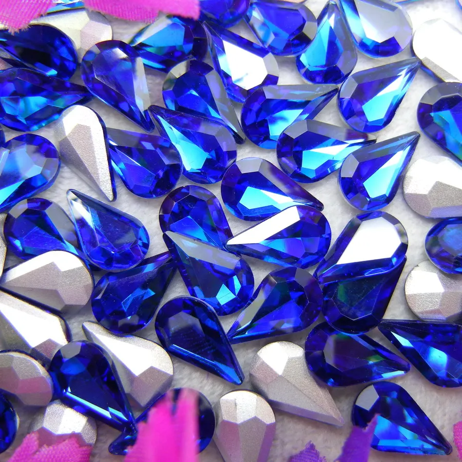 Glaskristall 3*6mm 6*10mm 8*13mm Schöne Farben Wassertropfen Tränenform Klebe-Rhinestone-Perlen Nailart DIY Dekoration – Detail 3