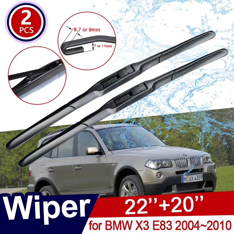 Car Wiper Blades for BMW X3 E83 2004 2005 2006 2007 2008 2009 2010 Front Windscreen Windscreen Wipers Car Accessories Stickers