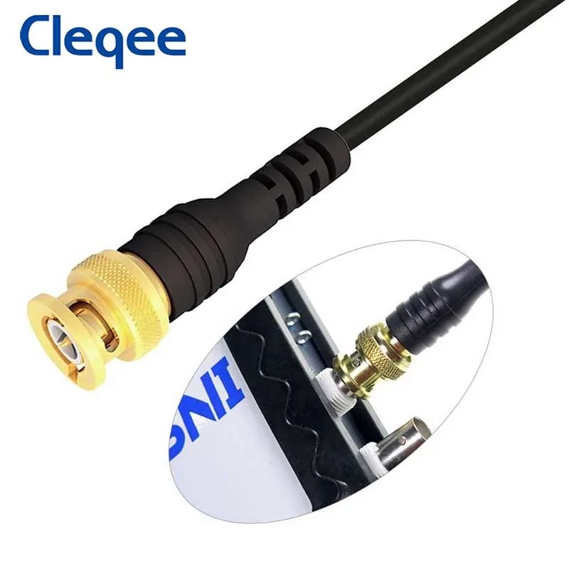 Cleqee P1064 Gold-plated Pure Copper BNC To Dual 4mm Stackable Shrouded Banana Plug Test Lead Oscilloscope Cable 120CM