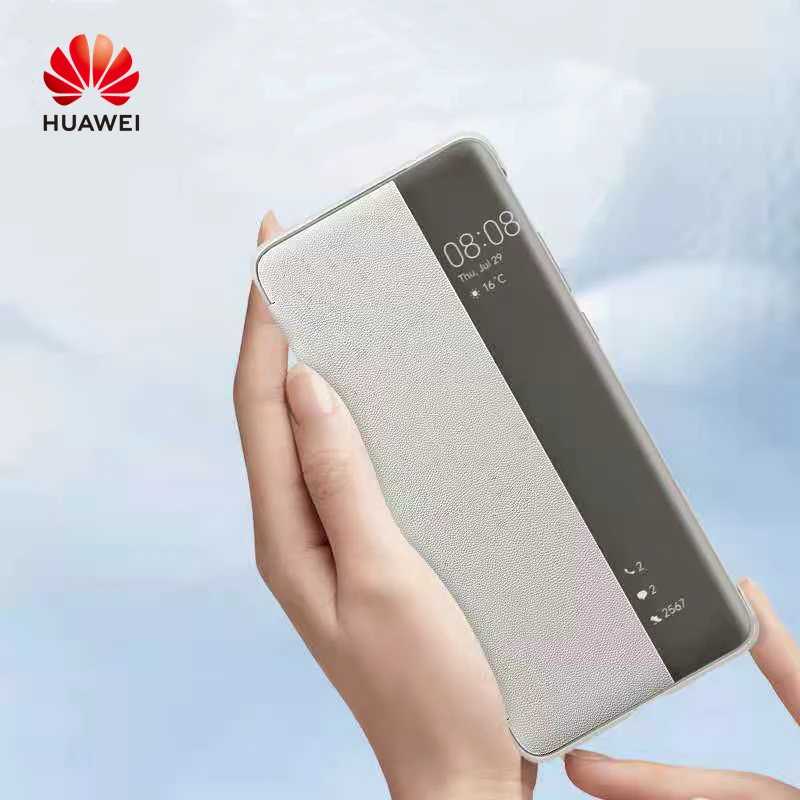 الأصلي هواوي P50 برو حافظة P 50 برو سيليكون الذكية غطاء جلد الوجه 360 للصدمات المغناطيسي رجل الأعمال جودة عالية