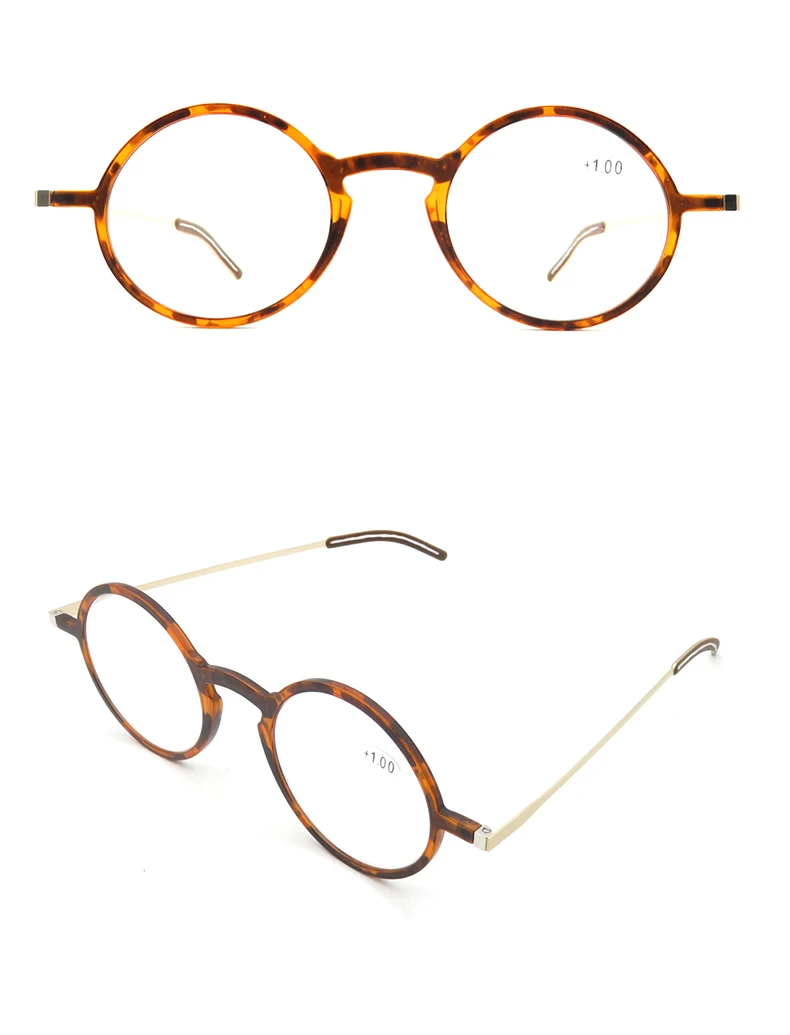 Mai Blume Anti-blau Lesebrille Dünne Protable Presbyopie Brillen Mit Fall Runde Brille Rahmen Für Männer Leser + 1,5 + 2 – Detail 14