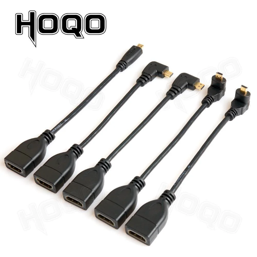 HDMI-compatible 90 Degree Micro HDMI Male to HDMI Female Adapter Cable Left Right Angle Micro HDMI Para Converter for Camera TV