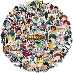 50/100pcs Anime My Hero Academia Stickers Laptop Skateboard Izuku Midoriya Might Boku No Hero Academia Character Sticker