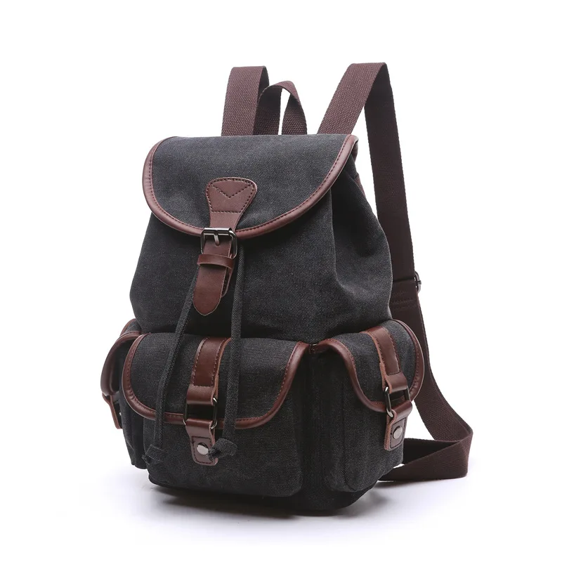 2022 Multifunction Canvas Backpack Drawstring Large Capacity Backpack Men Women Travel Rucksack School Shoulder Bag