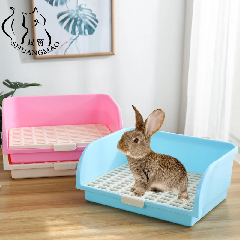 SHUANGMAO Hamster Pet Cat Rabbit Corner Toilet Litter Trays Corner Clean Indoor Pet Potty Training Tray For Small Animal Pets