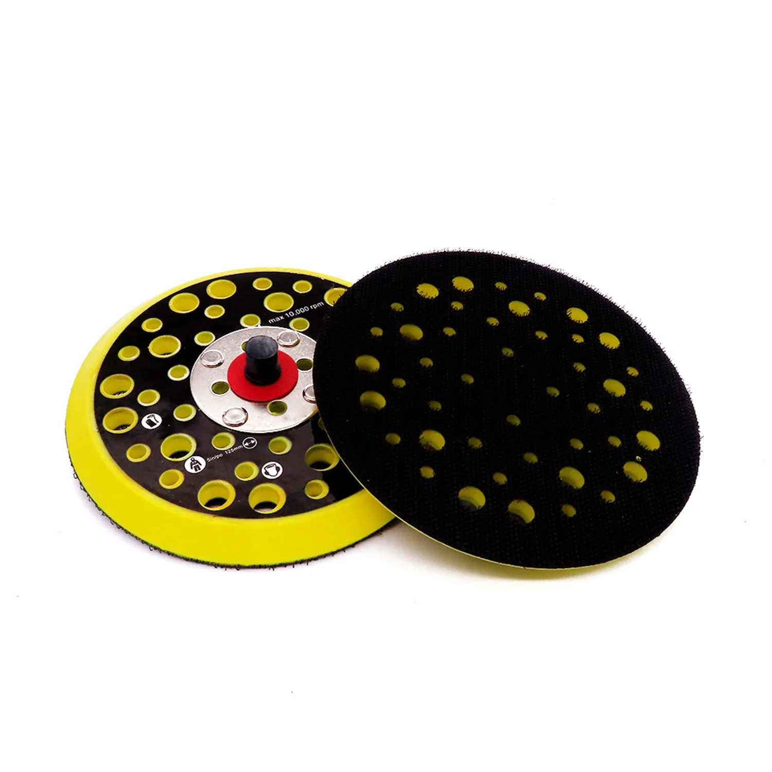 POLIWELL 5 Inci 125Mm 44-Hole 5/16 "-24 Thread Backing Pad Hook & Loop Sanding Pads untuk DA Polishers Aksesoris Alat Daya