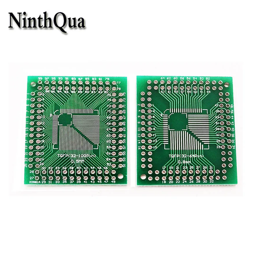 

SMT FQFP TQFP 0.5mm to 0.8mm PCB Adapter Board Conversion Connector Patch to straight plug compatible with 32P 44P 64P 80P 100P