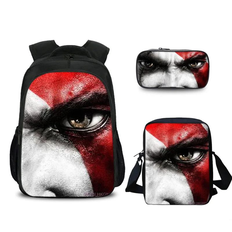 3 Pcs/Set Game God of War 4 Kratos Printed Children School Bags for Teenage Boy Girls Students Daily Backpack Mochila Escolar 20