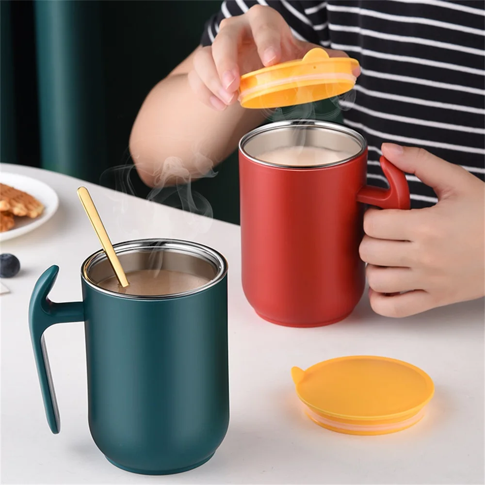 

450ml Thermos Cup Large Capacity 304 Stainless Steel Mug With Lid Coffee Milk Cup Removable Washable Tea Coffee Mug Gift