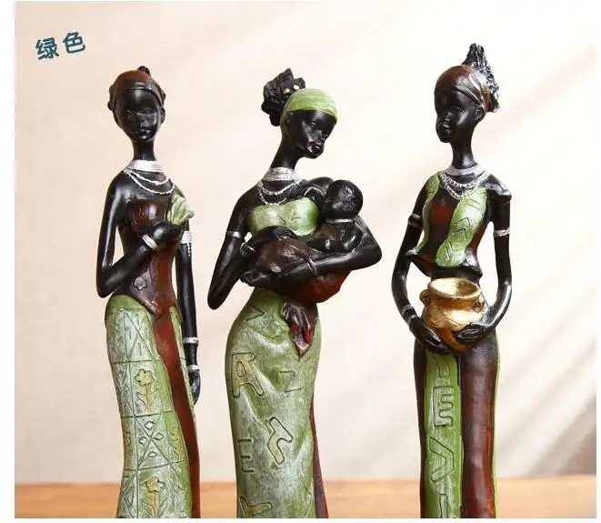 3pcs/lot 6*5*20cm african woman people ornaments home decoration accessories craft Statue