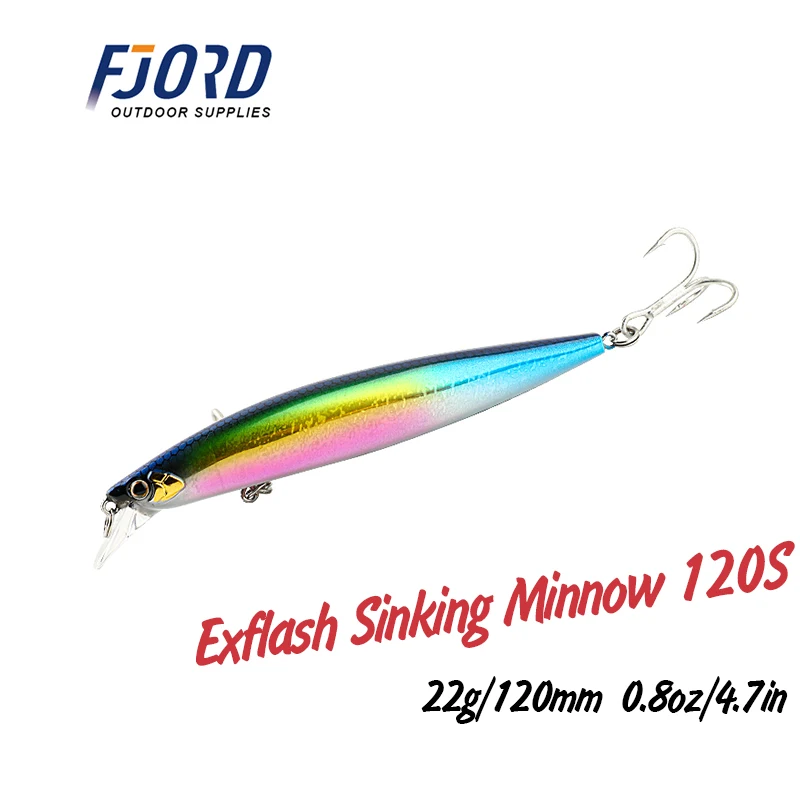 FJORD 120mm 22g Heavy Sinking Minnow 6 colors For Choose Casting Fishing Lure Artificial Hard Baits Fishing Equipment Tackle