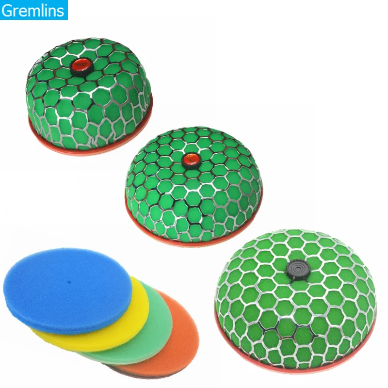 general purpose green sponge air filter for cold air intake high flow 60mm 80mm 100mm high performance breathing filter