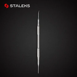 1pc STALEKS Stainless Steel PE-60-4 Nail Cuticle Pusher Elbow And Straight Double Head Nail Stitch Push Pedicure Nail Art Tool