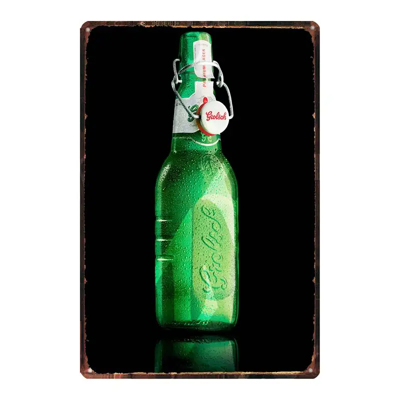 【YZFQ】Grolsch Lager Beer Decorative Signs Dutc  Metal Plates For Wall Bar Home  Art Restaurant Decoration 30X20CM DU-9120B