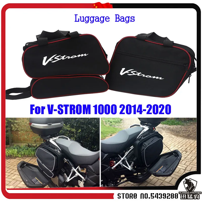 

For SUZUKI V-STROM DL1000 DL 1000 dl1000 2014 2015 2016 2017 2018 2019 2020 Motorcycle Luggage Bags Black Expandable Inner Bags