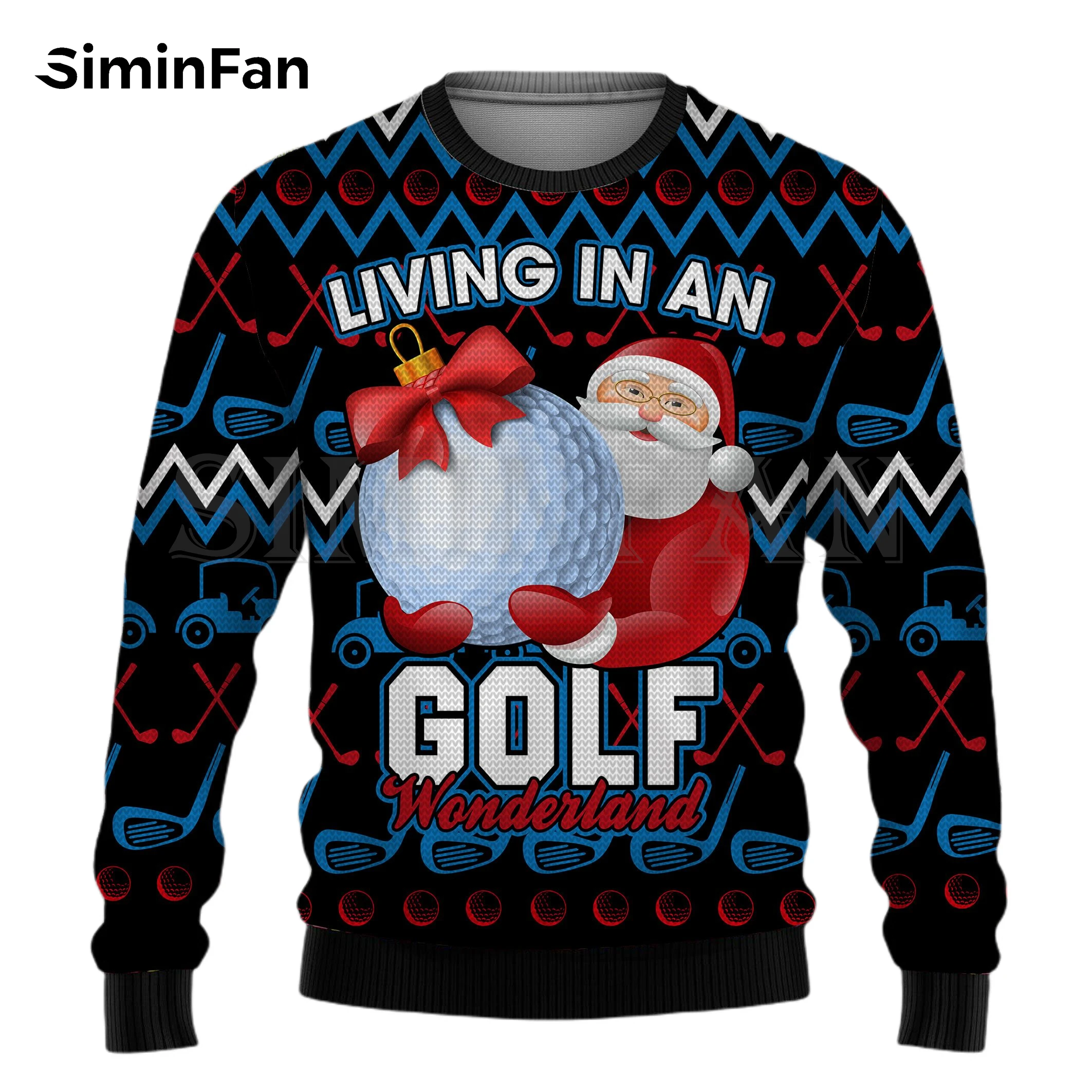 

Santa Claws Christmas Golf Sweatshirt Men 3D Printed Hoodies Unisex Casual Harajuku Pullover Women Tracksuit Coat Zip Jacket