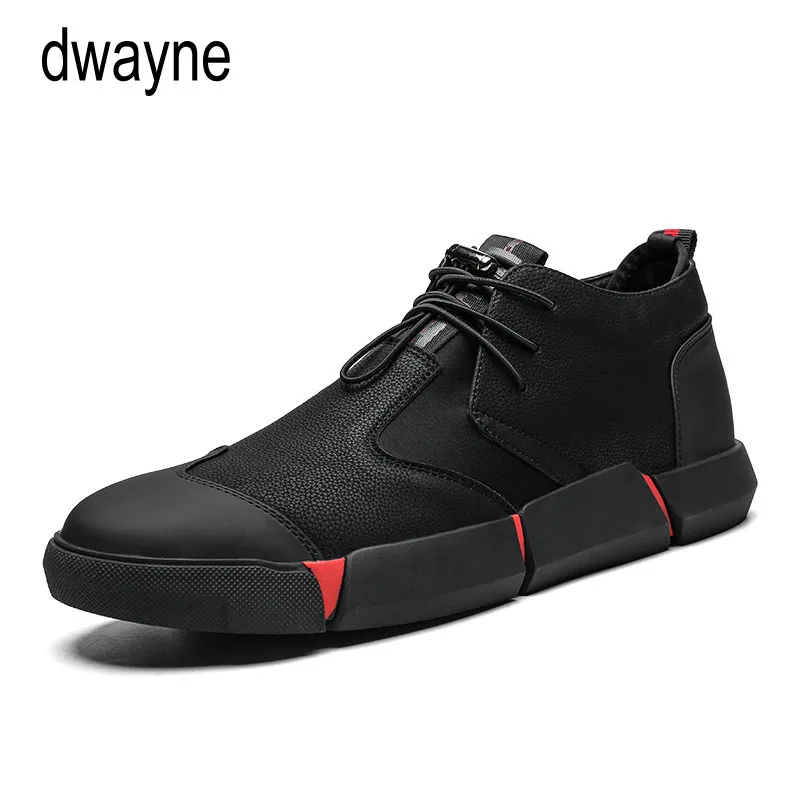 2019 BIG SIZE NEW Brand High quality all Black Men\'s leather casual shoes Fashion Sneakers flats Oxfords Shoes For Men tyu78