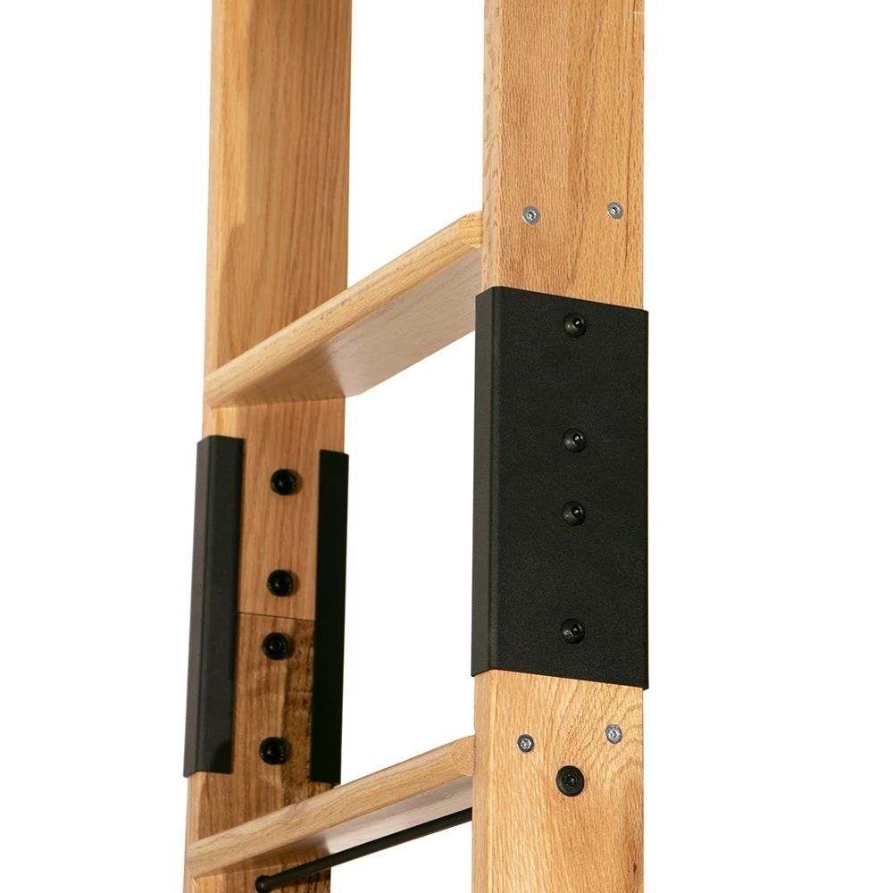 Imagem -05 - Escada do Carvalho com Junção do Metal Trilha Deslizante Preta Roda Inferior Preto Faça Você Mesmo Iva Não Incluído 8ft 9ft 10ft