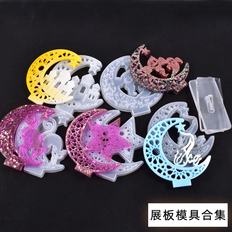 

DIY Silicone Tale Moon Star Animal Listing Mold Jewelry Tools UV Epoxy Resin Molds Castle Ghost Display Handmade Mould