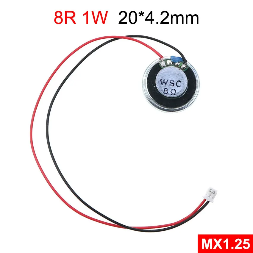 YuXi-altavoz 8R de 1 W, bocina de 8 ohmios y 1 vatios con Terminal 1,25 254, Cable Dupont de 20mm, 23mm, 26mm, 32mm y 36mm de diámetro