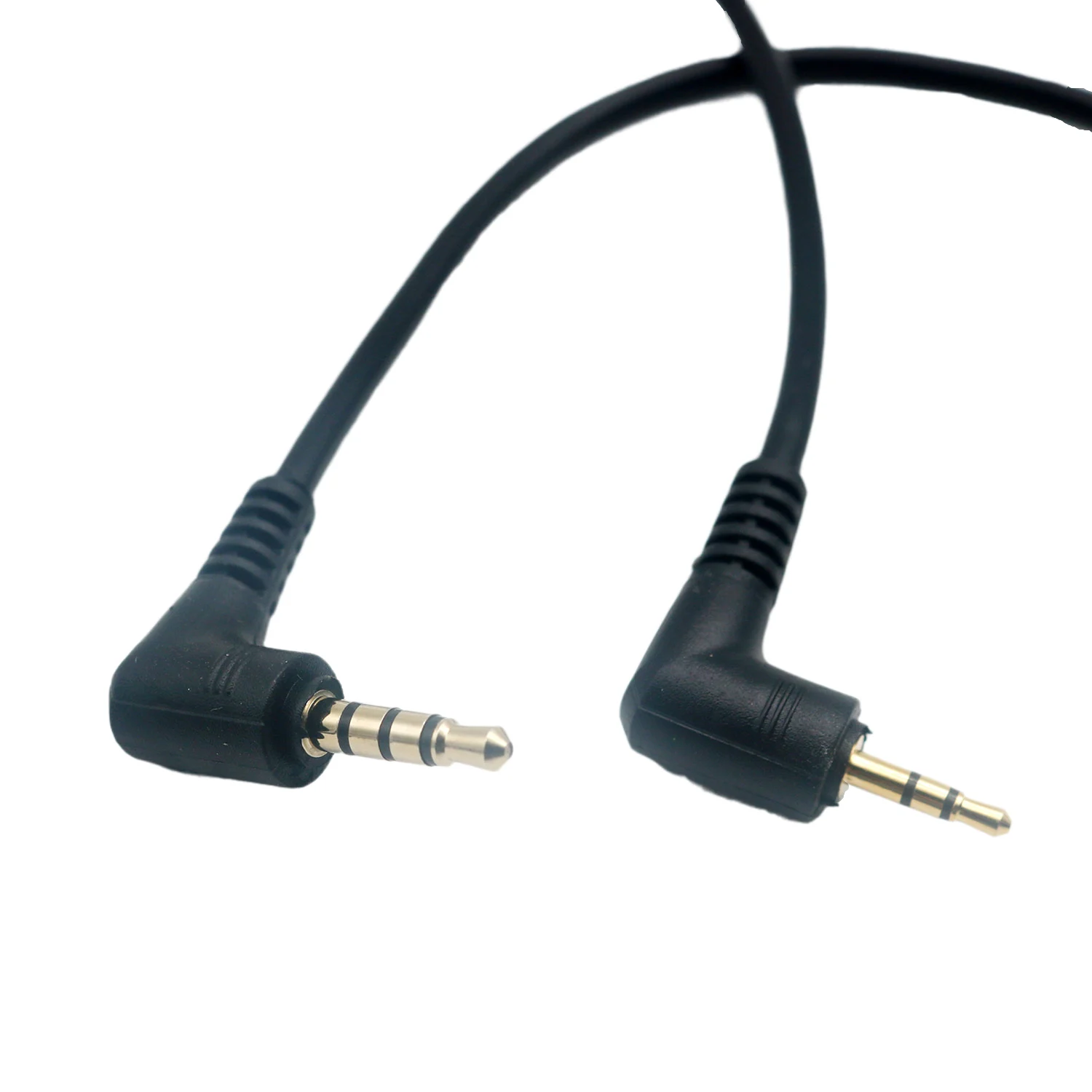 1pc 90 Degree Right Angle 3.5mm 4 Pole Male to 2.5mm 3 Pole Male Headset Stereo Audio Aux Extender Adapter Jack Cable 20cm