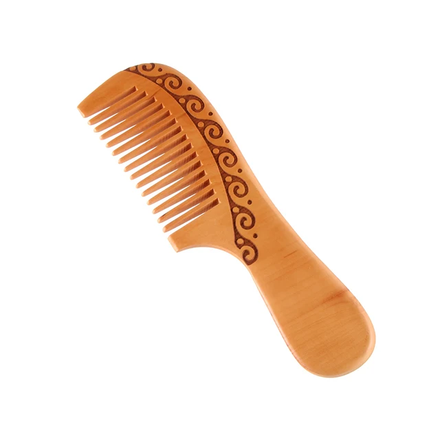 10pcs/lot Large padded peach comb anti-static wooden comb with a health handle wooden combs 17.8-5.5cm wholesale PJ102