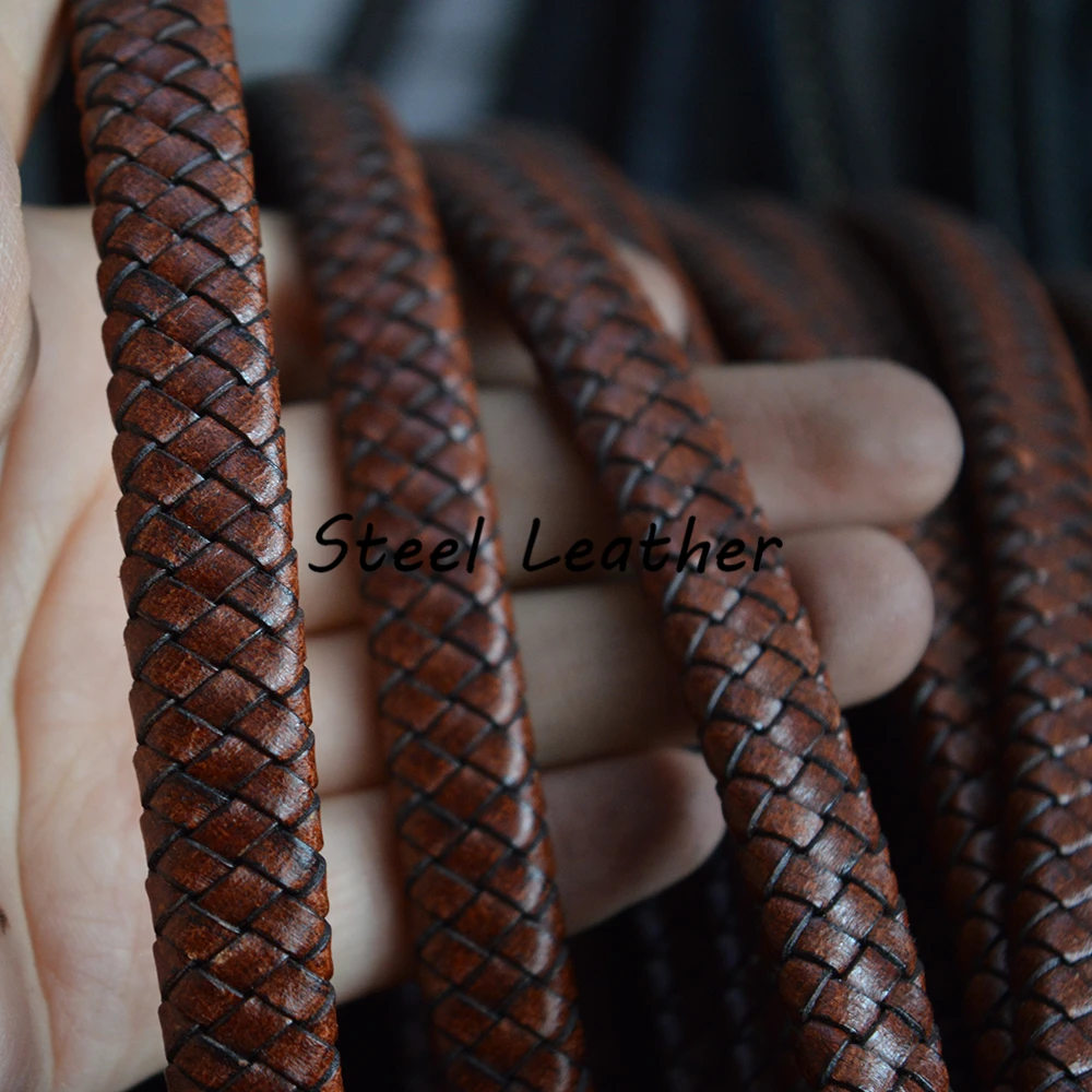 2m/lot Approx 12*6mm Leather Rope Bracelet Jewelry Making Flat Braided Cord Rope Accessories Jewelry Findings Handmade Gift