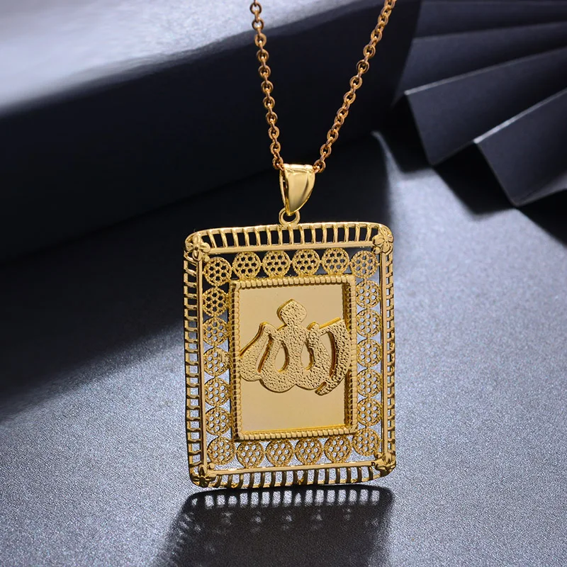 Big Allah New women gold color necklaces pendant chain Giving girl Friend gifts Party wear Jewelry