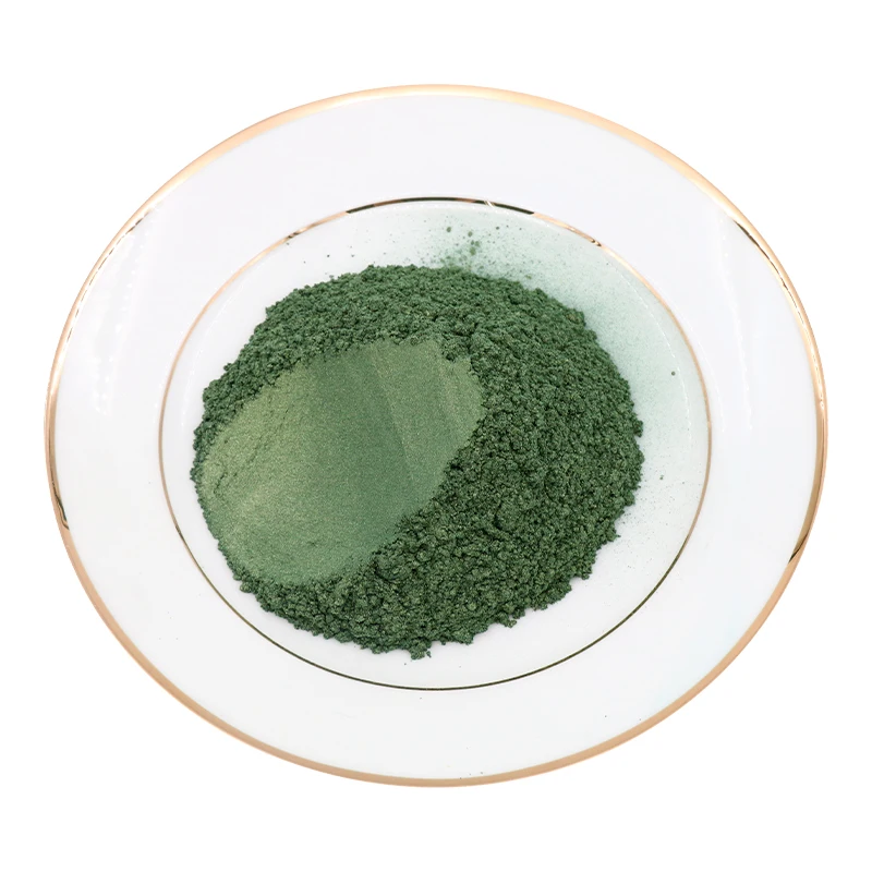 Green Pearl Powder Pigment Mineral ,Mica Powder for Ceramics Nail Eye Soap Automotive Art Craft Paper