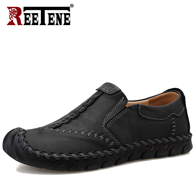 

REETENE Large Size 48 Men Loafers Spring Autumn Leather Loafers Men Comfort Soft Loafers For Men Quality Men'S Driving Shoes