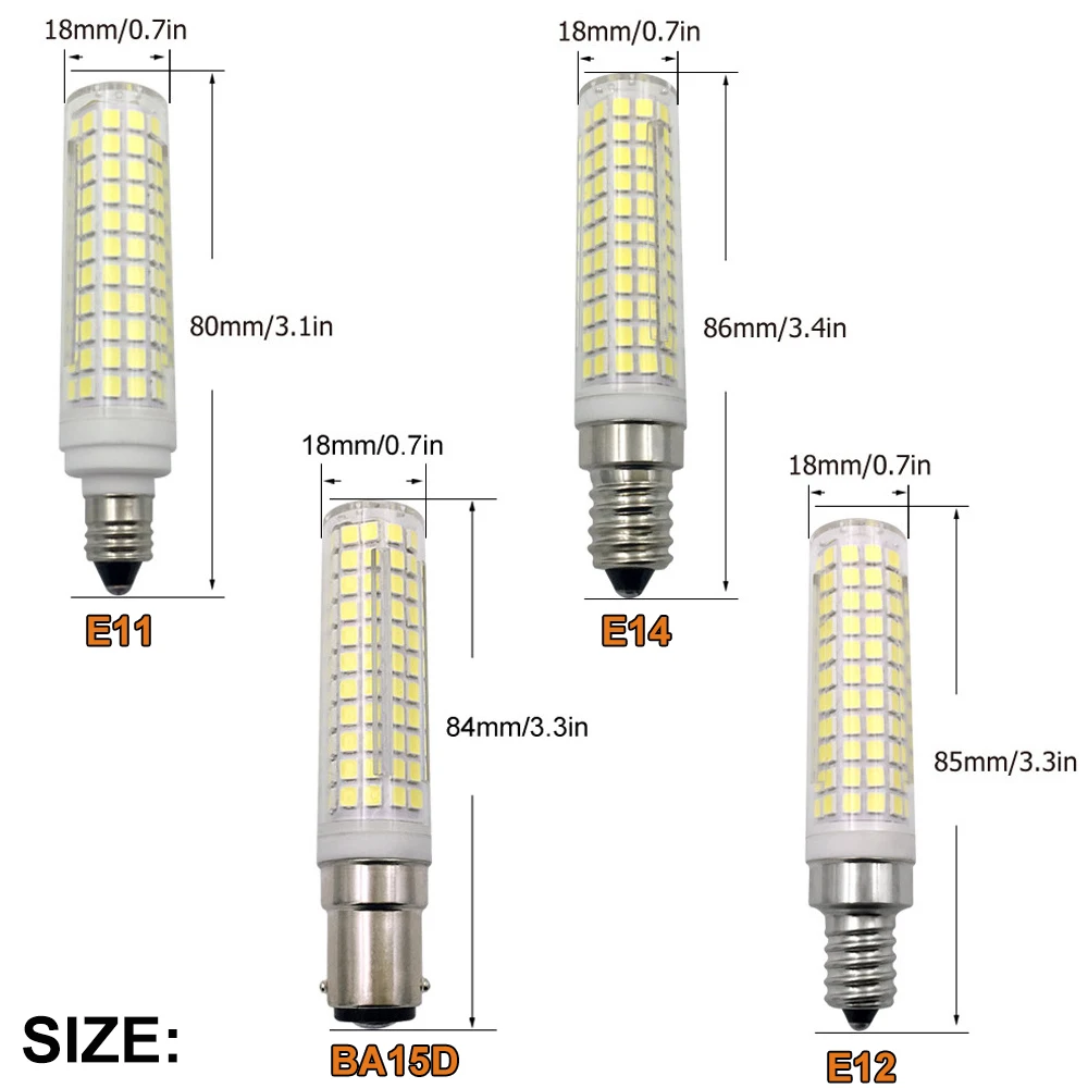 Imagem -05 - Regulável Lâmpada Led de Milho para Casa Lâmpada Led Branca Quente e Fria E14 E12 E11 Ba15d 15w 136leds 2835smd Pcs por Conjunto