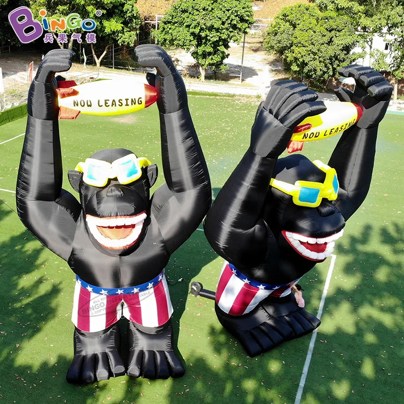 3-7.6m Inflated gorilla for event decoration / inflated chimpanzee / monkey balloons / inflatable black orangutan for sale- toys