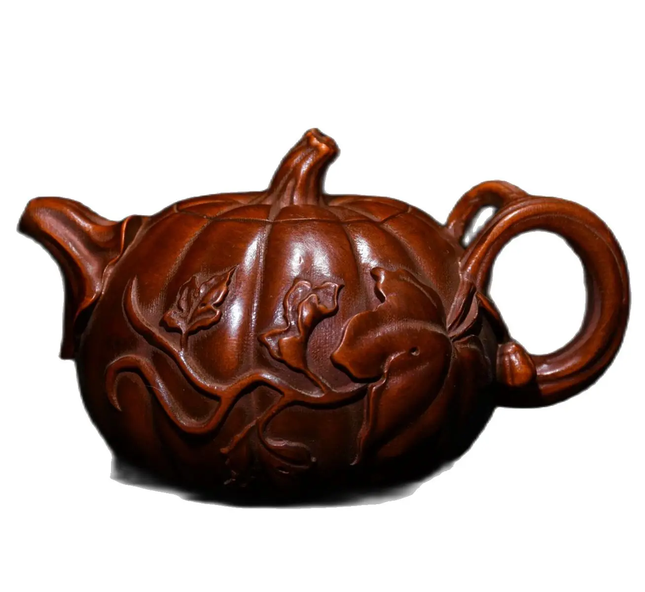Chinese Antiques Vintage Boxwood Carved Exquisite Teapot Statue Collection Curio Nice Art Work Gift Wooden Figurines Little Gift