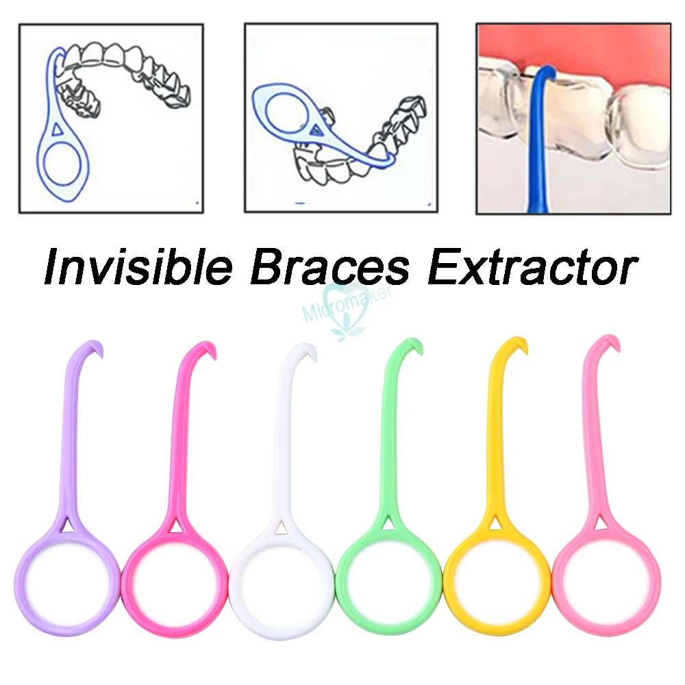 50pcs Dental Plastic Hook Orthodontic Aligner Remove Invisible Removable Braces Clear Aligner Oral Care Dental Removal Tool