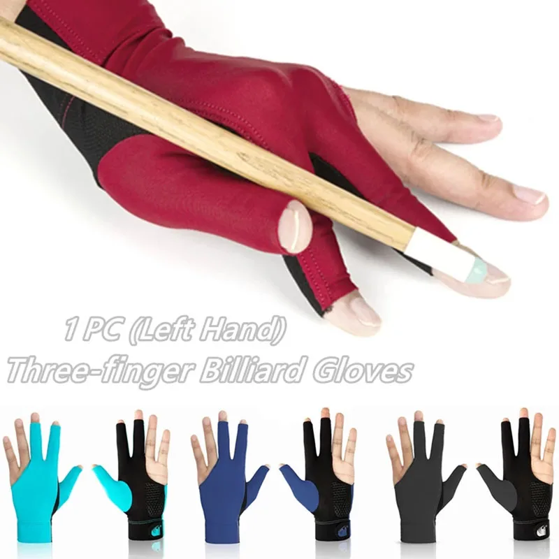 1Pc Professional Elastic English Billiard Cue Gloves Snooker Left Hand Three-finger Gloves Billiards accessories