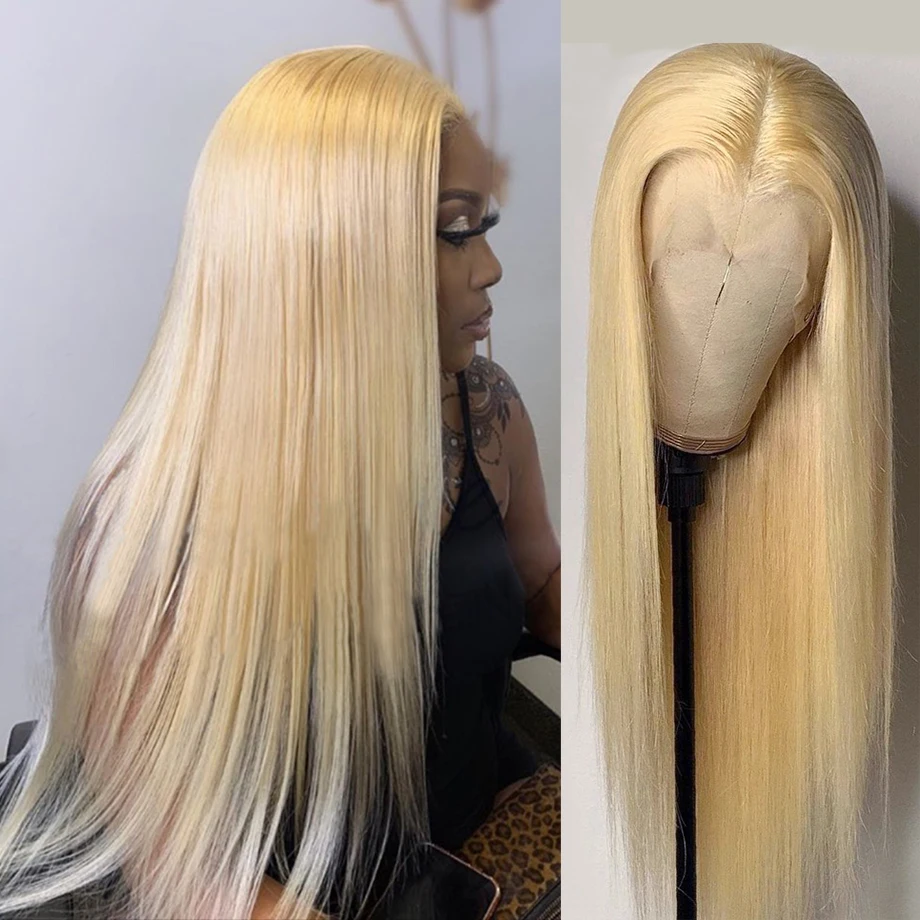 613 Lace Front Wig Human Hair Wigs For Black Women 13x4 Straight Frontal Brazilian Brazilian Hair Hd 28 30 Inch Honey Blonde Wig