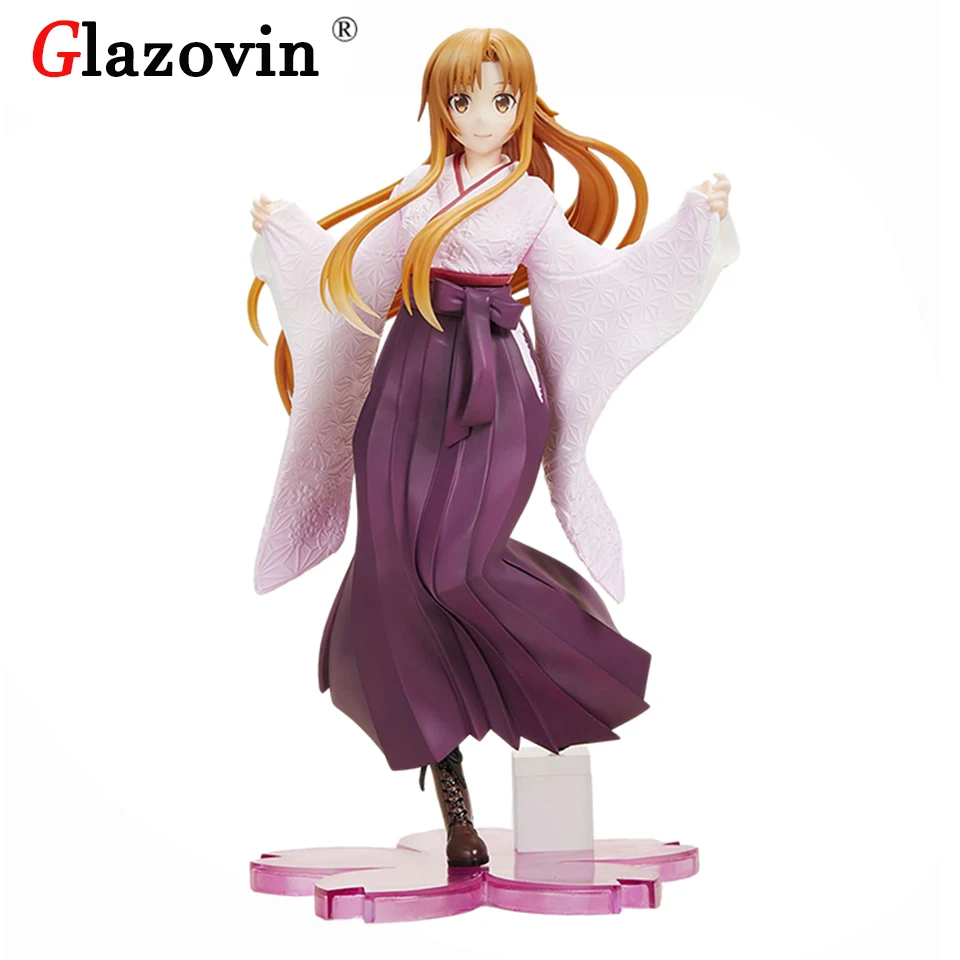 Glazovin Original Taito Sword Art Online Alicization 20cm Asuna Cherry Blossom Kimono Model PVC Statue Girls Figure Toys