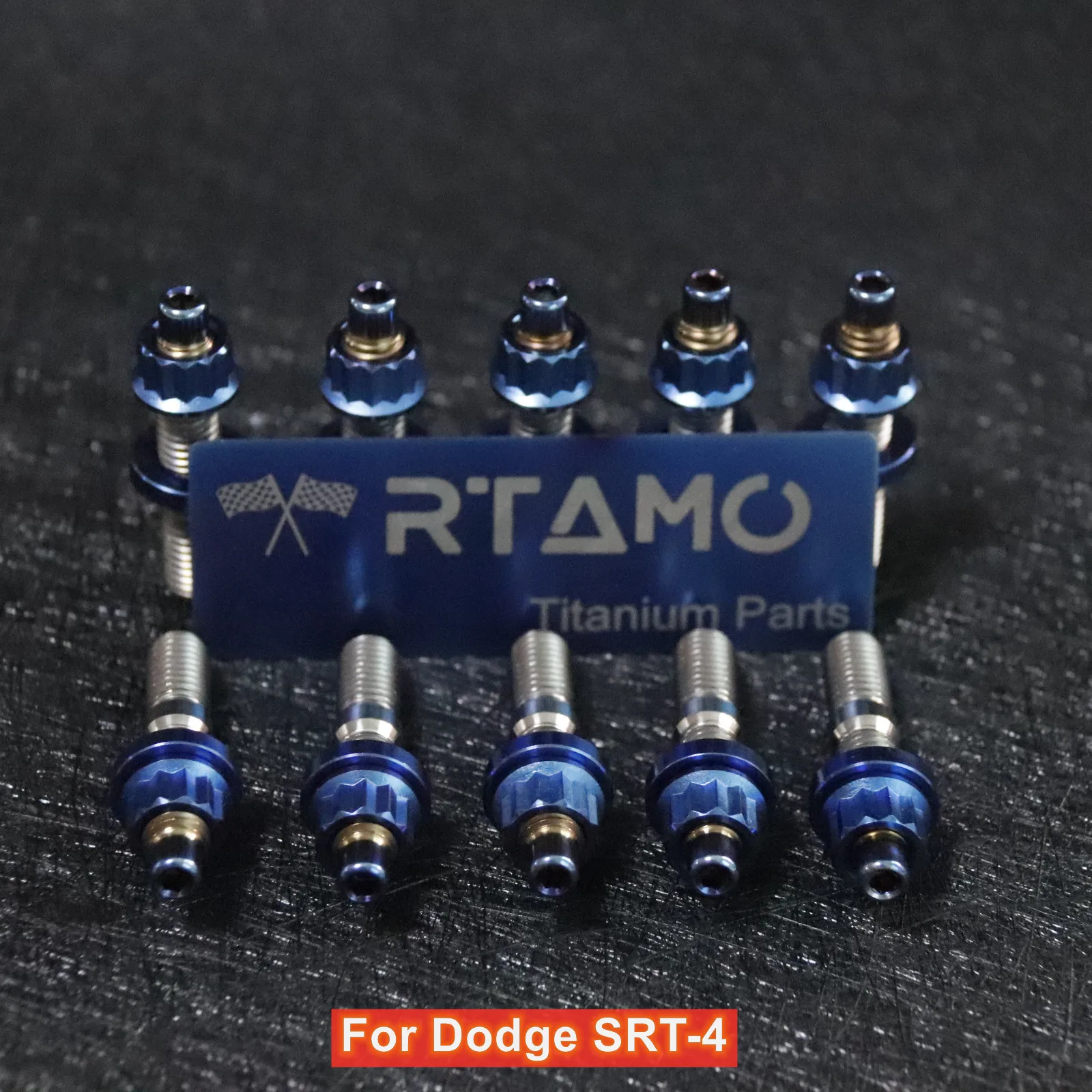 

RTAMO |(10 Pieces Kit) Titanium Intake or Exhaust Manifold Stud Kit Burnt Blue for Dodge SRT-4