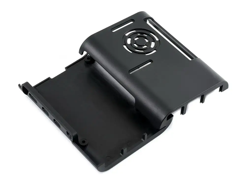 Waveshare Black ABS Case for Raspberry Pi 4, with Cooling Fan