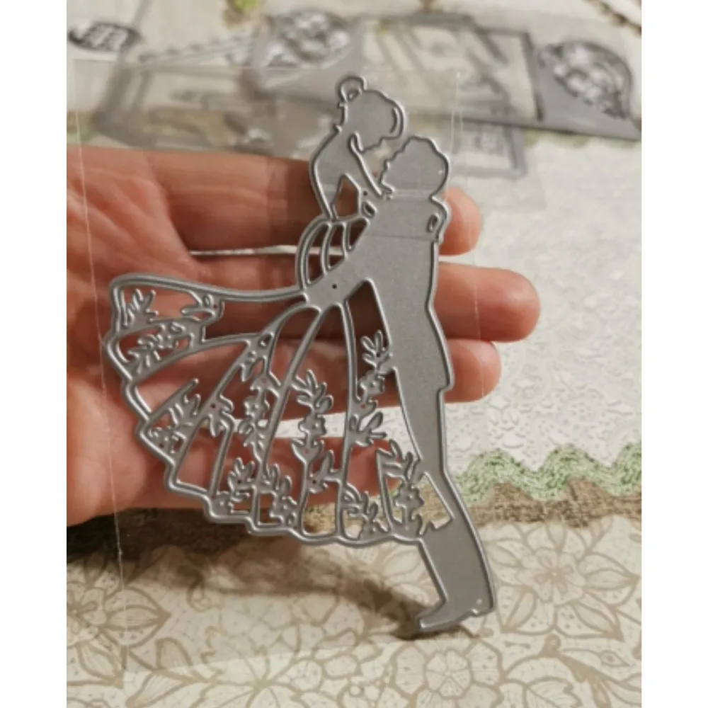 العروس والعريس الزفاف المعادن قطع يموت سكرابوكينغ النقش مجلد لصنع بطاقة ألبوم صور ديكور DIY بها بنفسك القاطع لكمة سكين #3