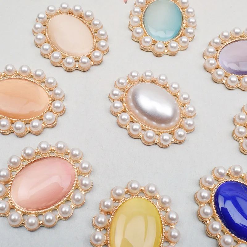 5pcs 23mm Pearl Opal Flatback Cabochon Embellishments For Jewelry Making DIY Hair Accessories Handmade Crafts Material Supplies