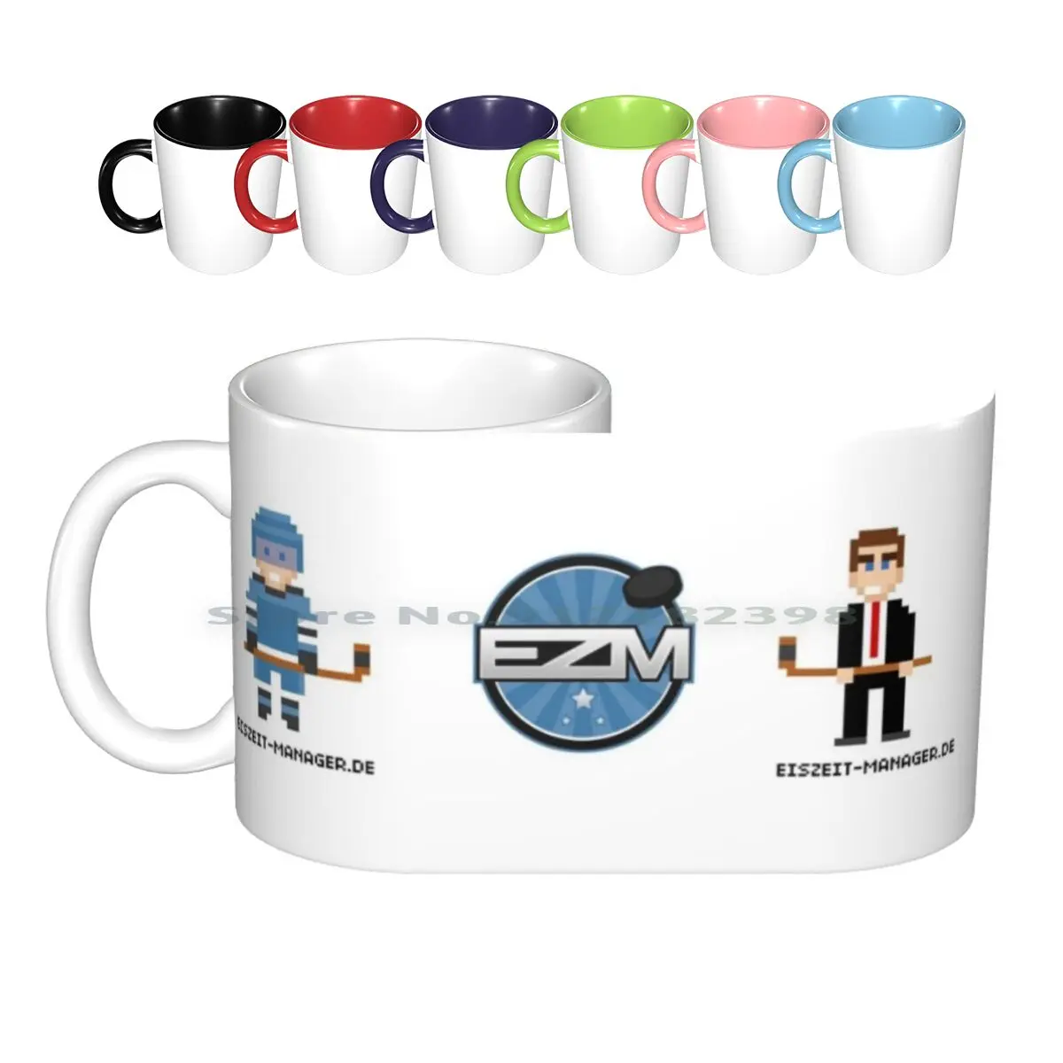 Ice Age Manager-Manager / Player-Cup Ceramic Mugs Coffee Cups Milk Tea Mug Ice Hockey Pixelart Manager Game Hockey Manager