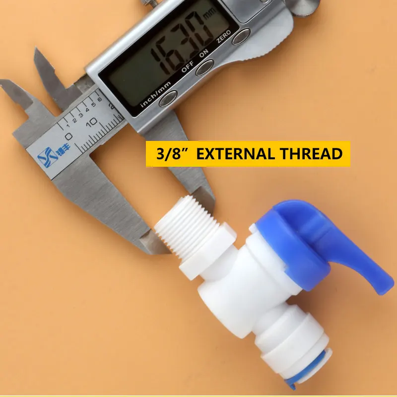 3/8 "Benang Eksternal 3/8" Tabung Inline Cepat Ball Valve Backwash 9.5Mm PE Pipa Fitting Switch Filter Air reveser Osmosis System