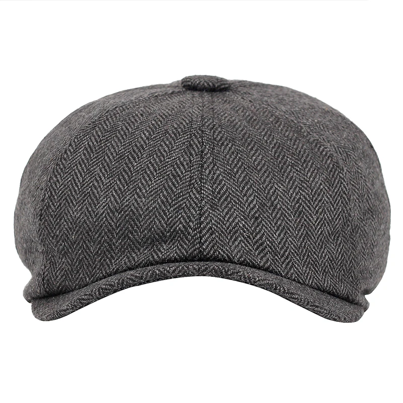 Men beret vintage Herringbone Gatsby Tweed hat Newsboy Beret Hat spring Flat Peaked Beret Hats image 2