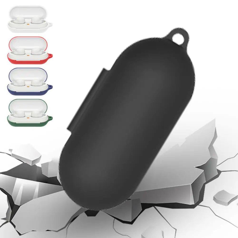 Silicone Protective Cover For Sony WF-C500 Wireless Headphone Shockproof Waterproof Full Protective Headset Case With Carabiner - view 4