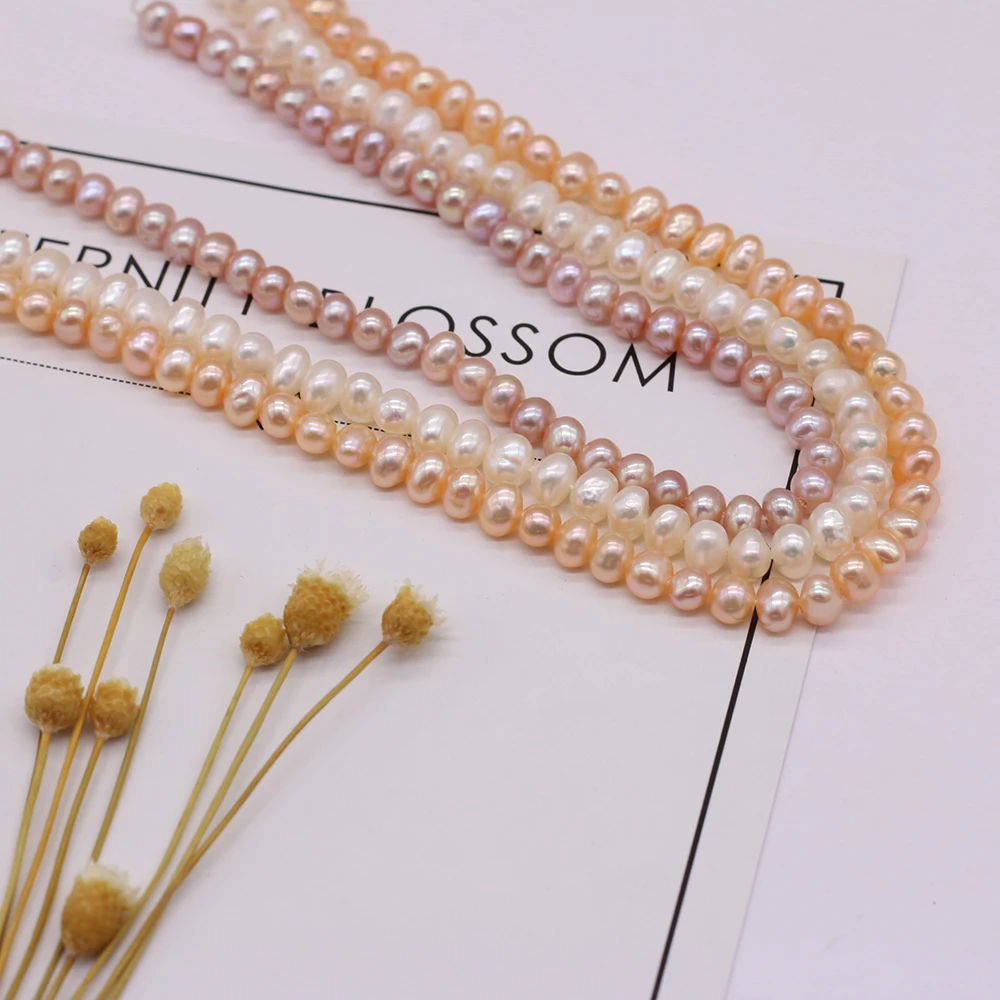 AAA Natural Freshwater Pearl Cross Hole Rice-Shaped Beads 3-3.5 MM For Jewelry Making DIY Bracelet Earring Necklace Accessory