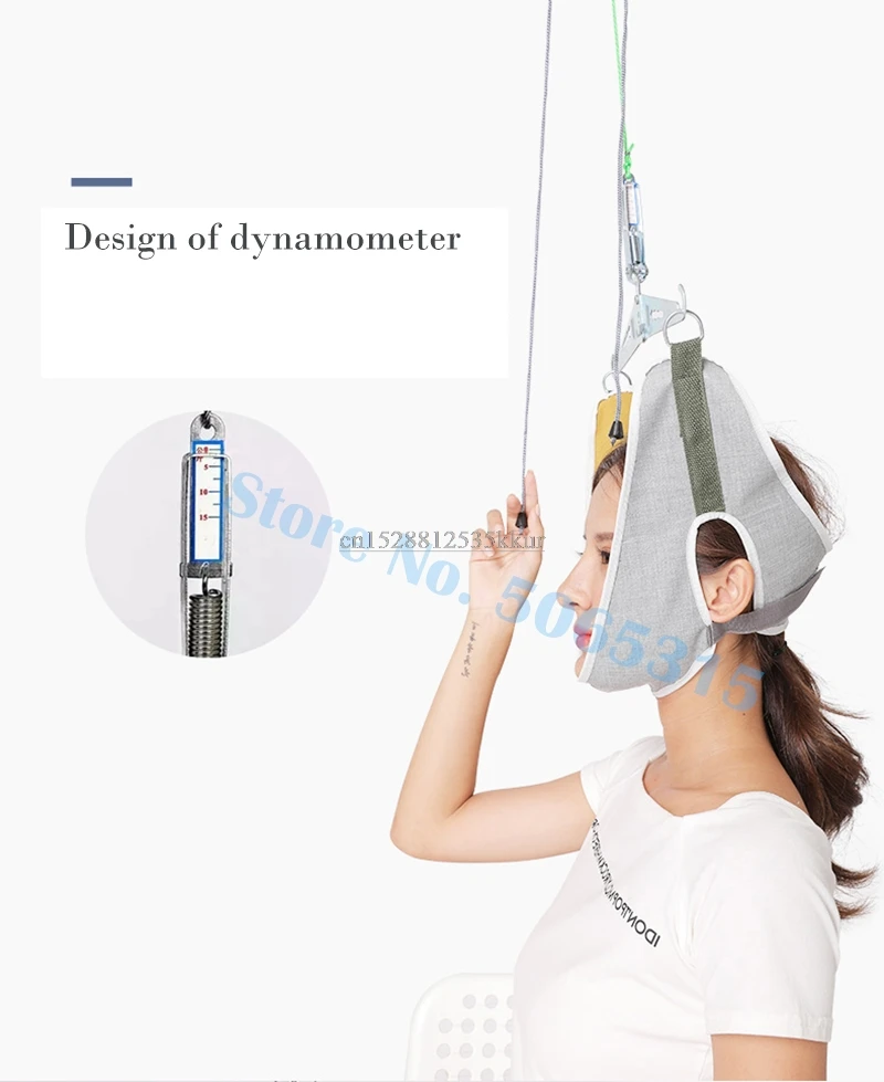 Hanging Neck Traction Device Cervical Traction Fixation Gear Neck Correction Stretcher Pain Relief Chiropractic Head Massager