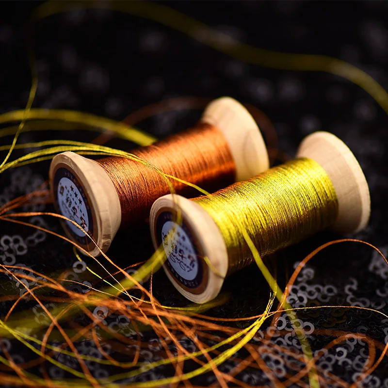 Different color series of Gold Line/French embroidery  thread/embroidery spool/colorful gold embroidery thread/ 50 meters/roll