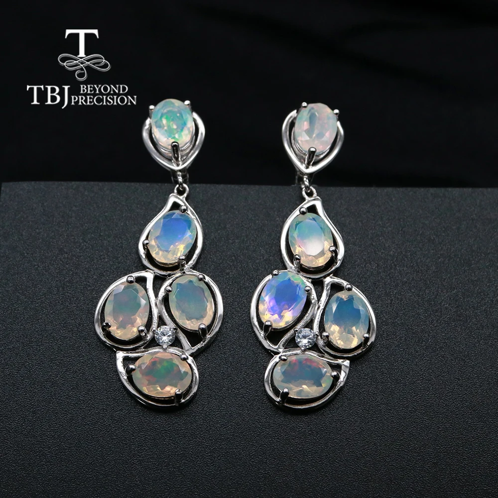 Top quality opal clasp earrings natural gemstone fine jewelry 925 sterling silver jewelry for women wedding gift tbj promotion